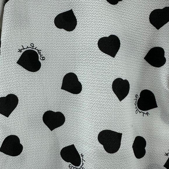 Zara Women's Small Heart Blouse Button Collar 3/4 Sleeves Sheer Valentine's Day - Picture 4 of 10